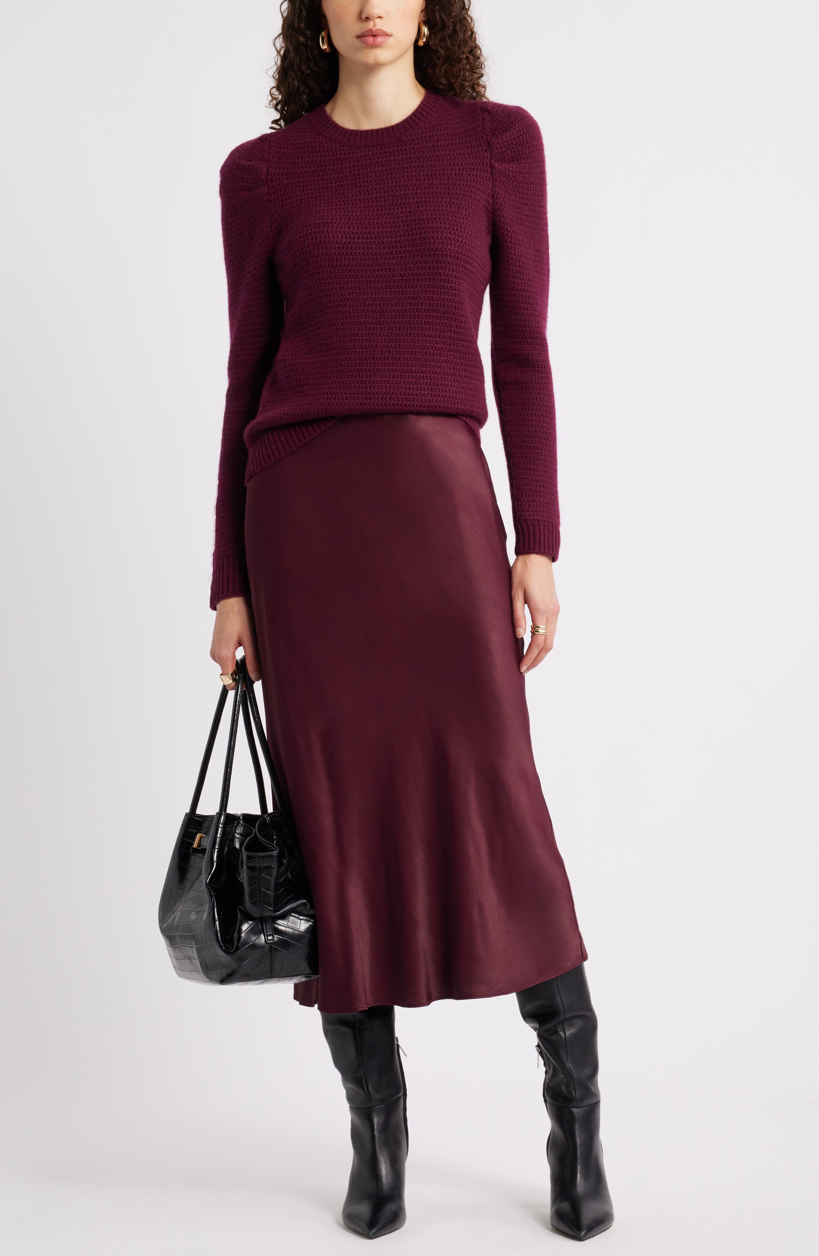 Wool & Cashmere Puff Sleeve Sweater - image 4