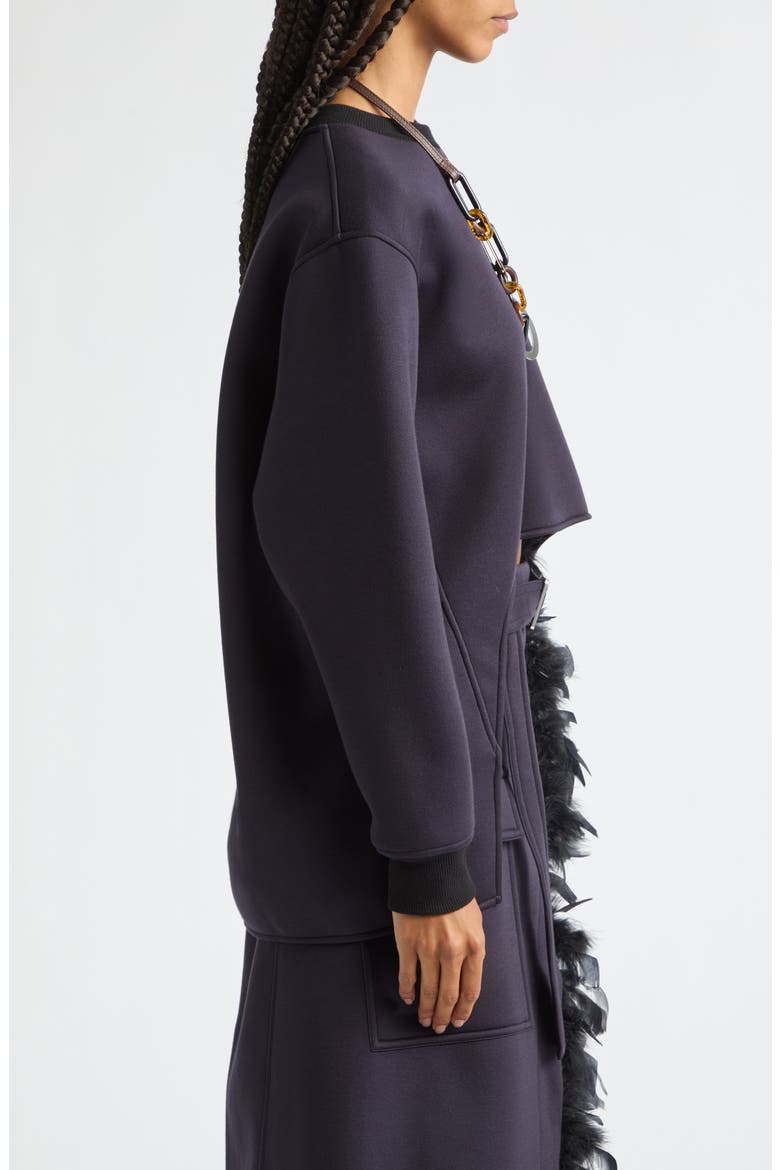 Cropped High-Low Sweater, Alternate, color, BLUE BLACK