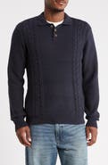 Lucky Brand Textured Long Sleeve Polo