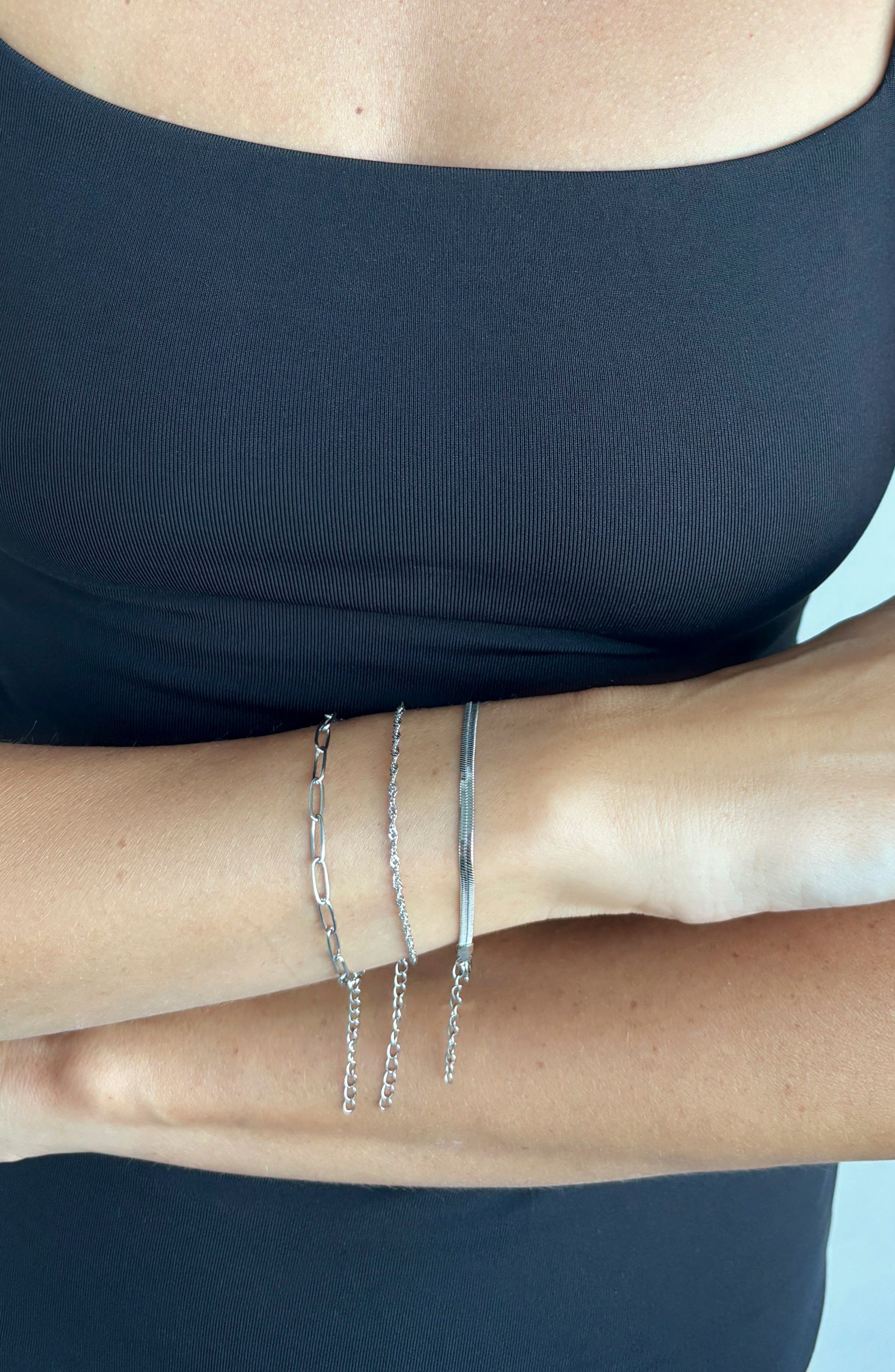 Adornia Set of 3 Tarnish Resistant Chain Bracelets (Women) | Nordstromrack