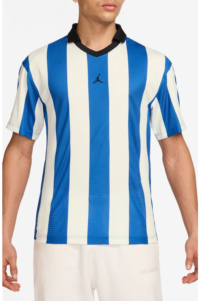 Brooklyn Collegiate Stripe Goalie Top, Main, color, SAIL/ SPORT BLUE/ BLACK