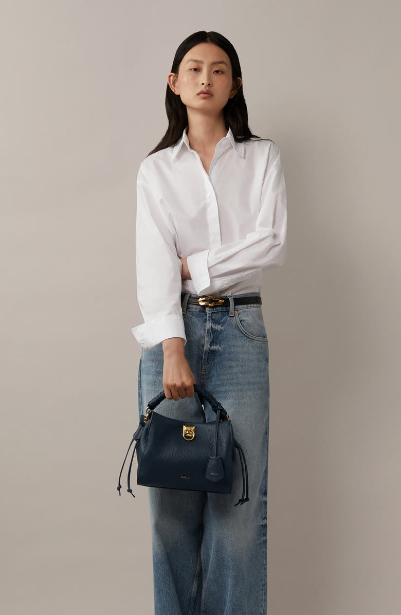 Mulberry Small Iris Leather Top Handle Bag, Alternate, color, Night Sky