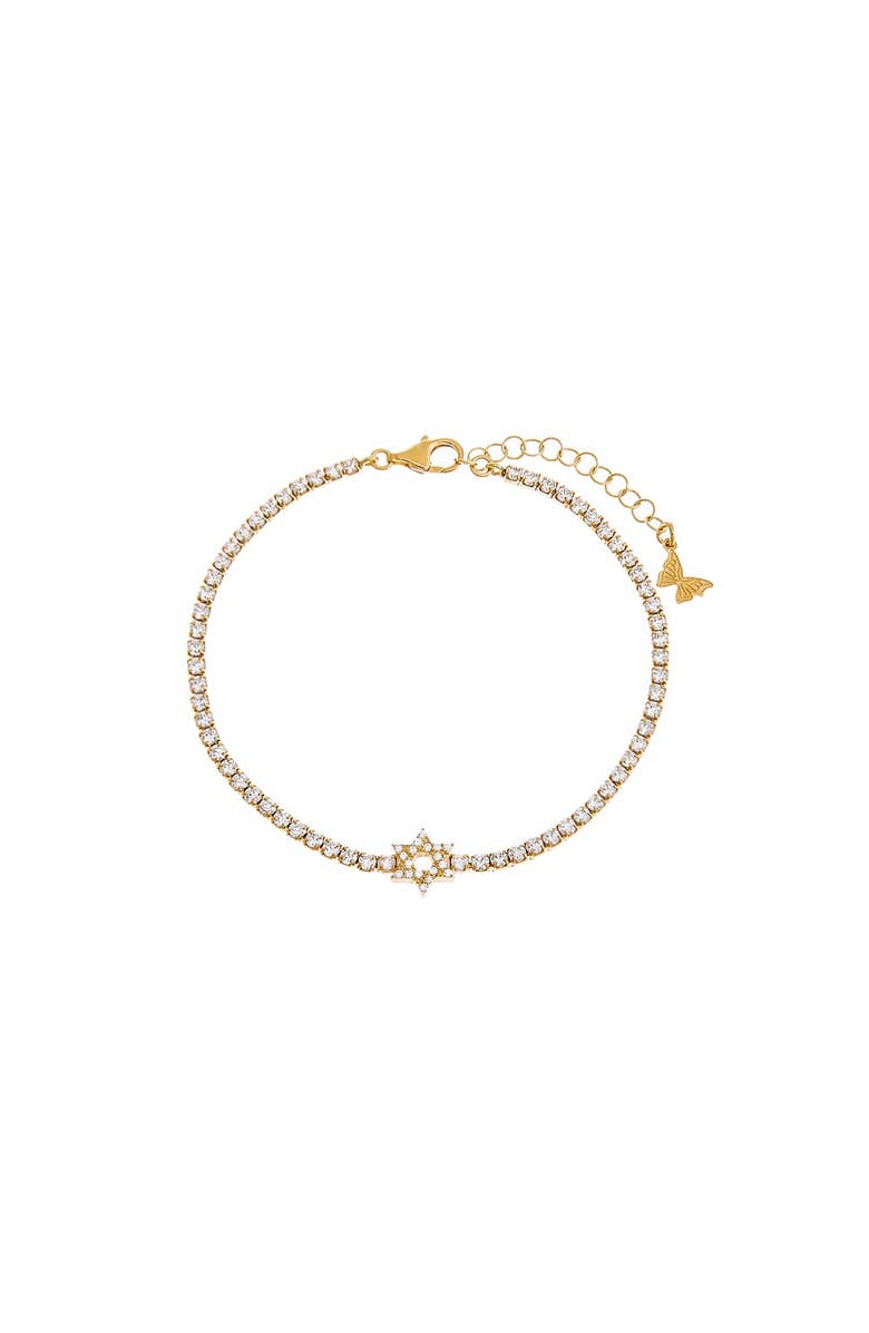 BY ADINA EDEN Pave CZ Star Of David Tennis Bracelet, Main, color,