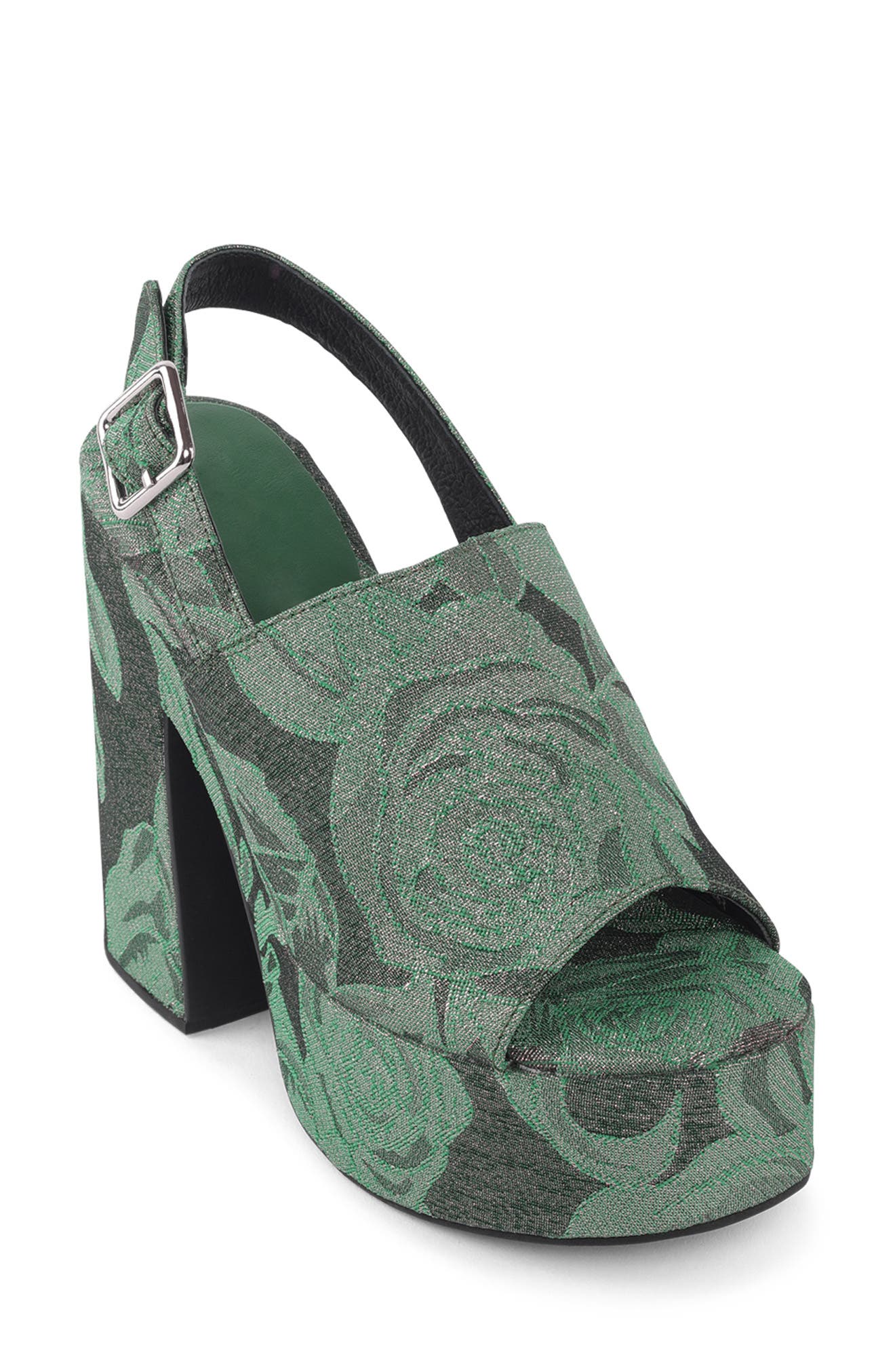 Mattix Platform Sandal, Main, color, GREEN ROSE FABRIC