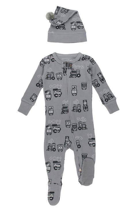 Thermal Two-Way Zip Footie & Cap Set