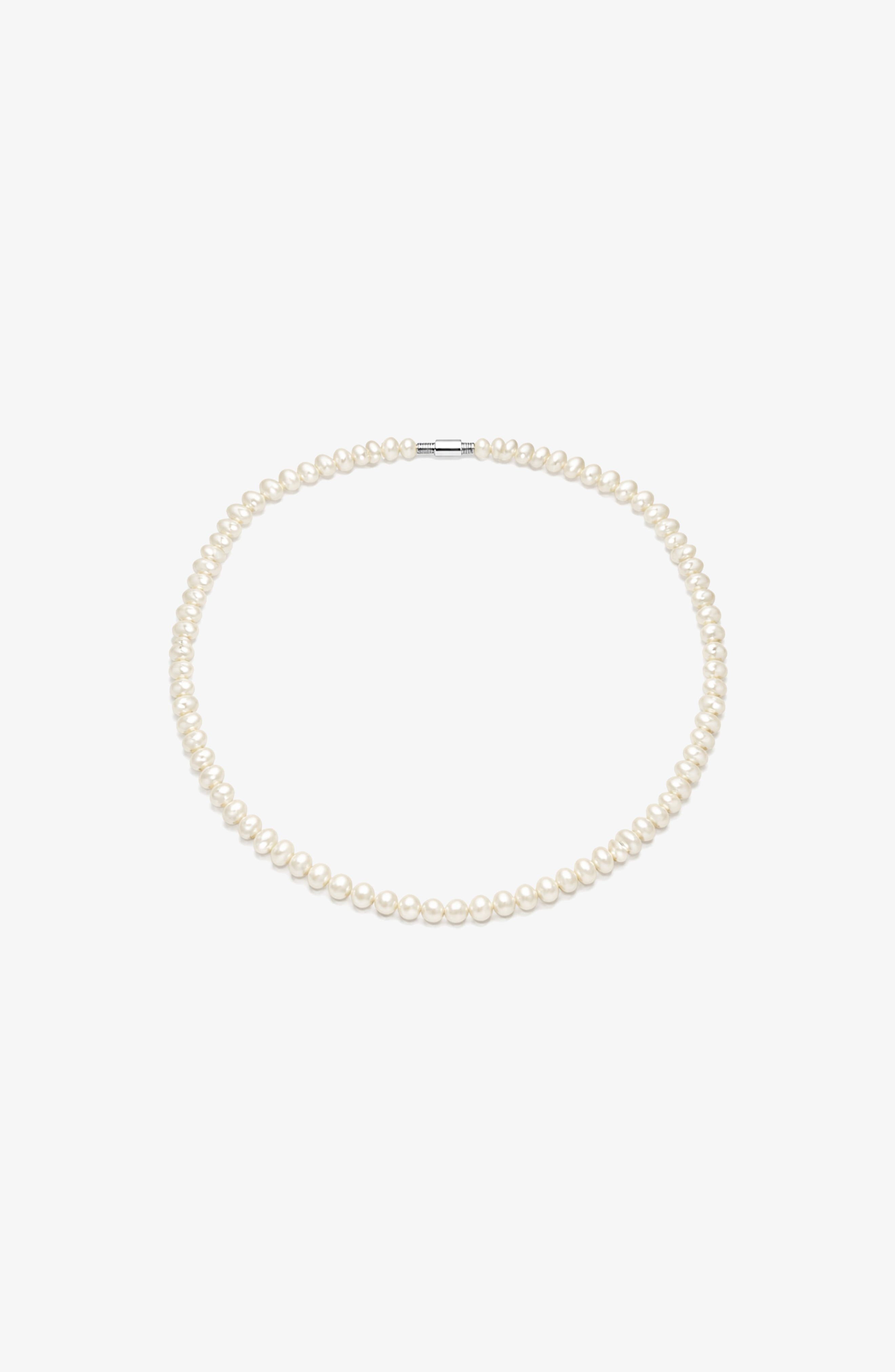 Yoj Palermo Pearl Necklace In Metallic