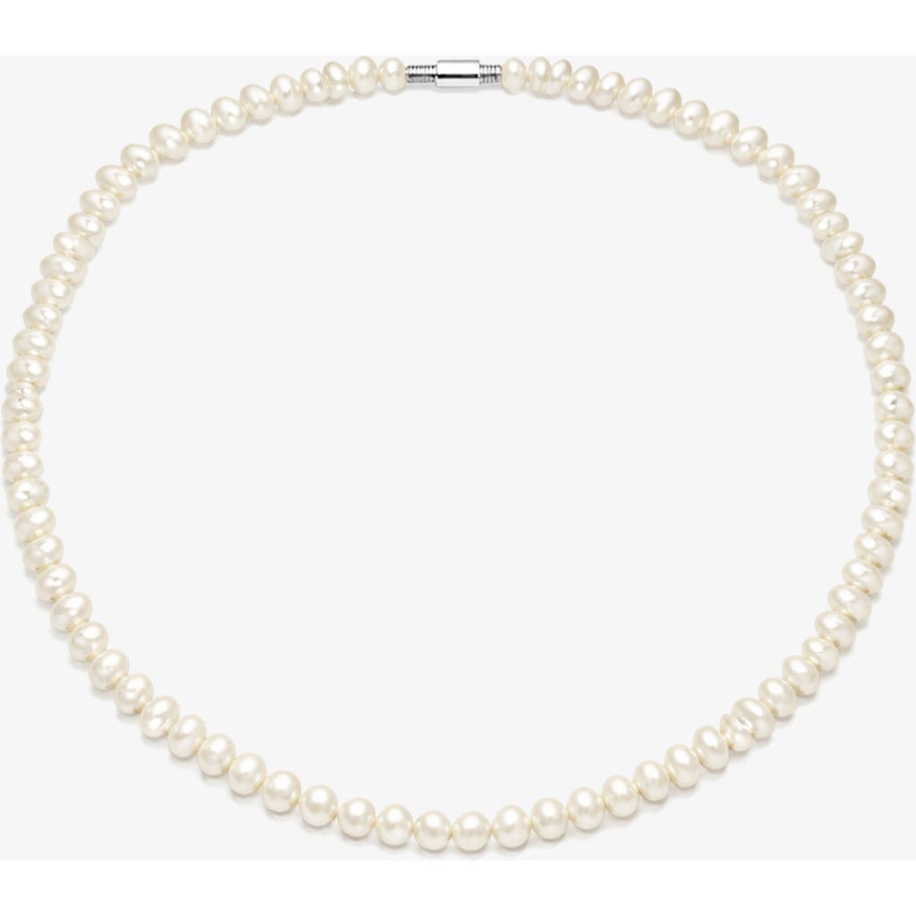 Yoj Palermo Pearl Necklace In Metallic