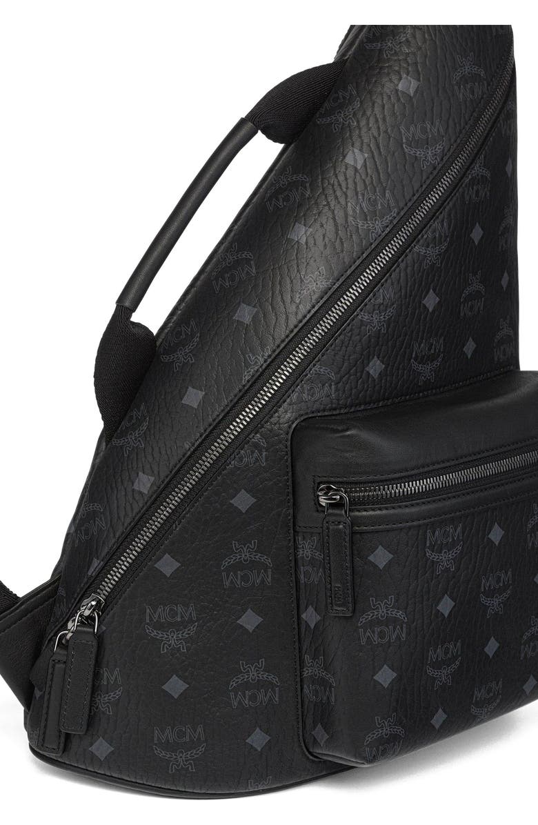 MCM Medium Aren Sling in Visetos, Alternate, color, Bk