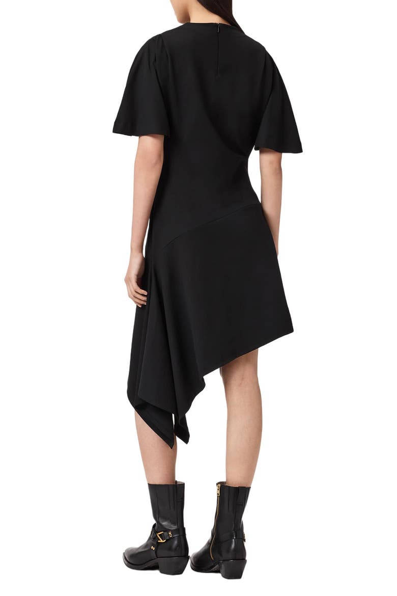 Rosa Asymmetric Minidress, Alternate, color, BLACK