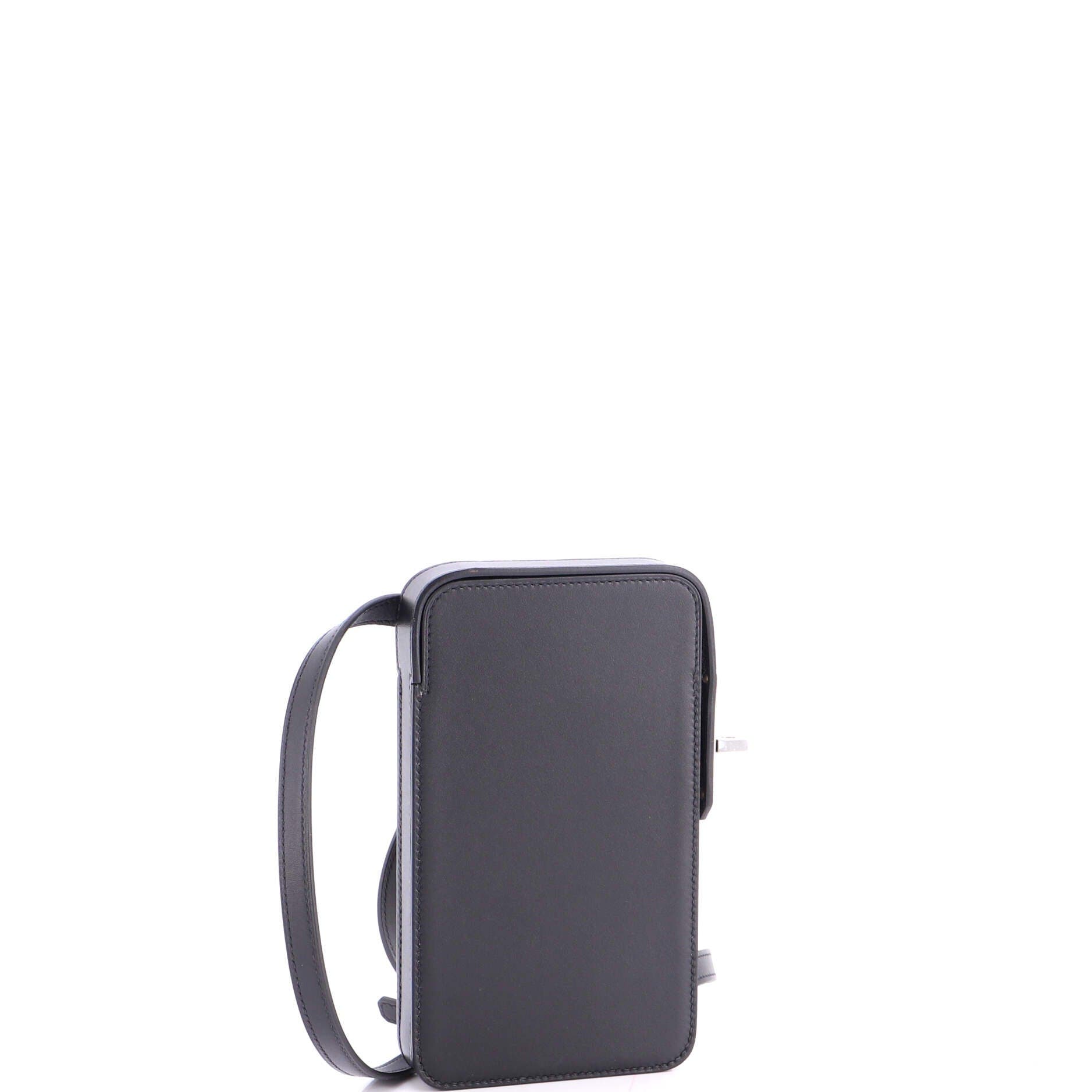 Hac a Box Phone Case Tadelakt, Alternate, color, Noir