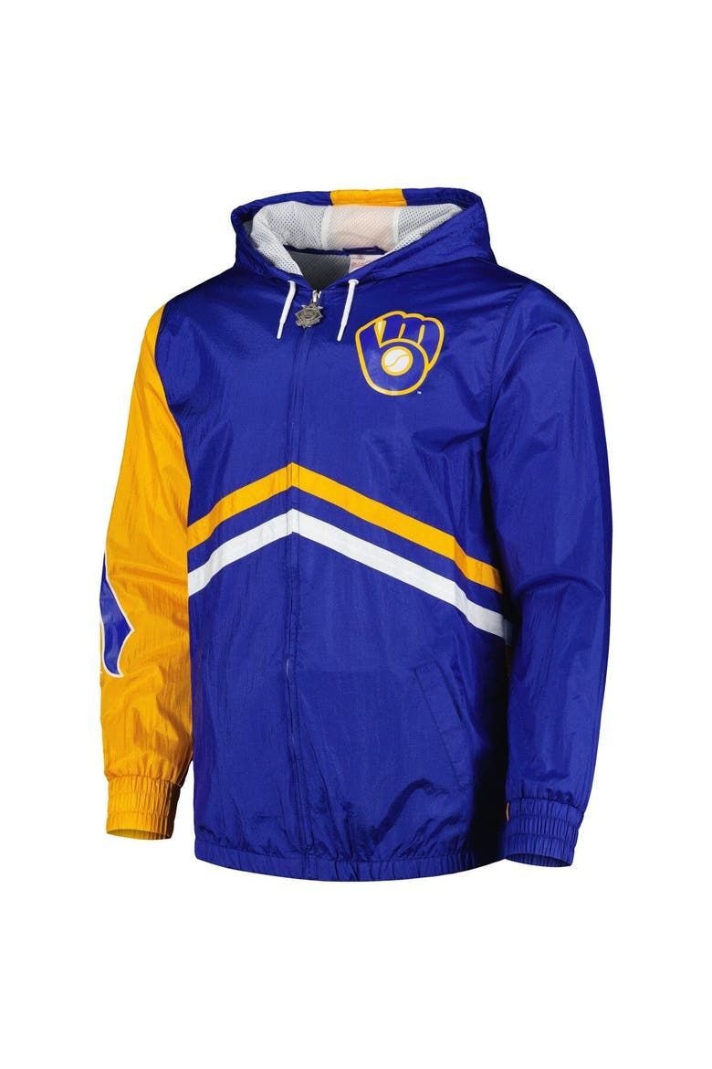 Men's Mitchell & Ness  Royal Milwaukee Brewers Undeniable Full-Zip Hoodie Windbreaker Jacket, Alternate, color, Royal