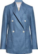 Eleventy Double Breasted Wool, Silk & Linen Blazer