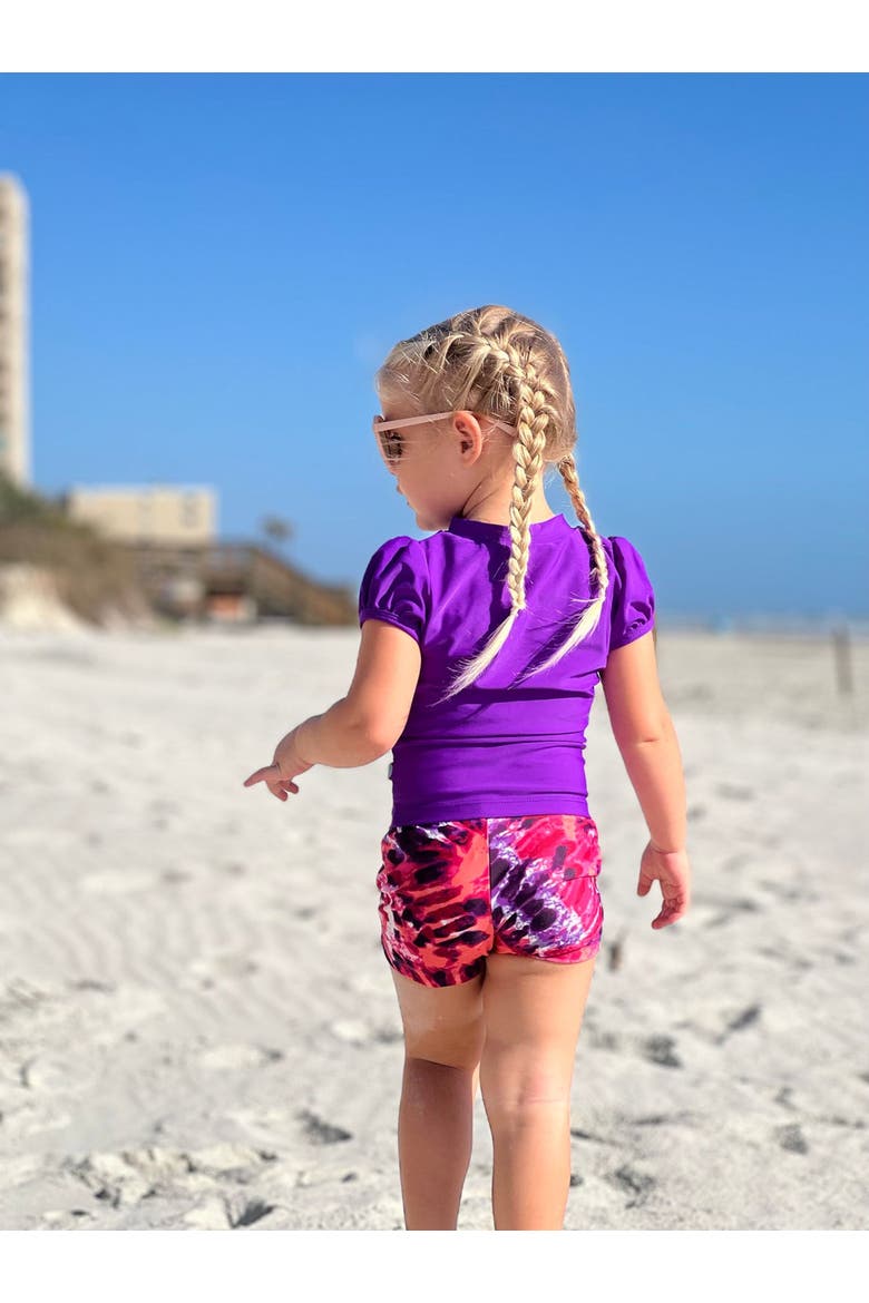 Baby Girls UPF 50+ Puff Sleeve Rashguard, Alternate, color, White