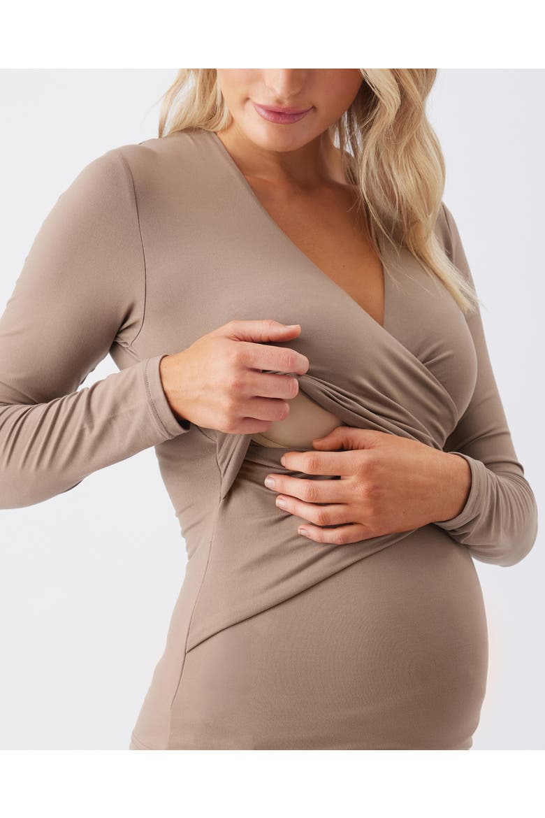 Luxe Knit Embrace Nursing Top, Alternate, color, Mocha