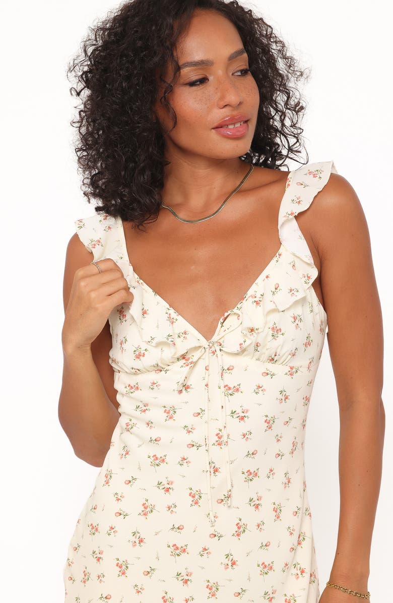 Petal & Pup Sansa Ditsy Floral Deep V-Neck Midi Dress, Alternate, color, Yellow Floral