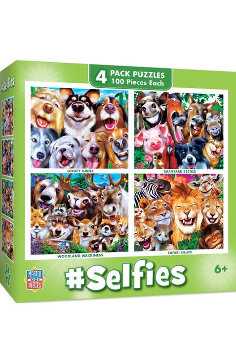 Selfies 100 Piece Jigsaw Puzzles 4-Pack
