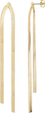 Adornia Herringbone Chain Drop Earrings