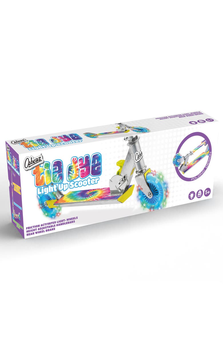 Ozbozz Tie Dye Foldable Scooter Light Up Wheels Ages 5 And Up, Alternate, color, Multicolored