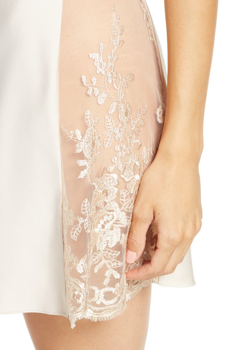Rya Collection Darling Lace Trim Chemise, Alternate, color, Champagne