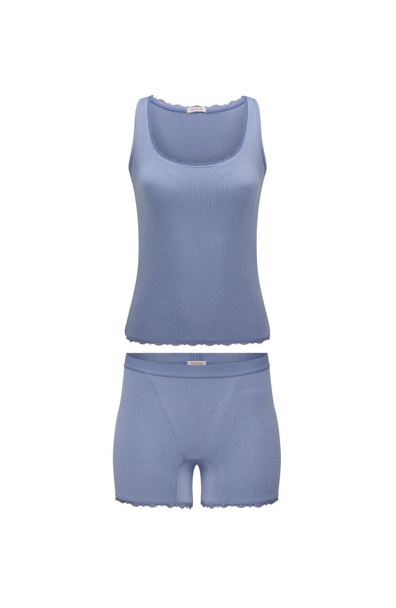 Adore Me Tayler Pajama Tank & Boxer Shorts Set, Alternate, color, Medium Blue