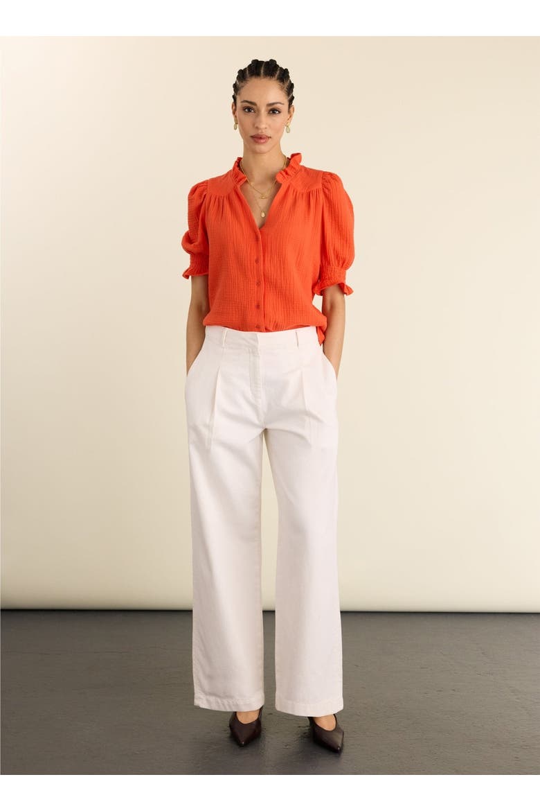 Nolan Organic Cheesecloth Blouse, Alternate, color, Tangerine