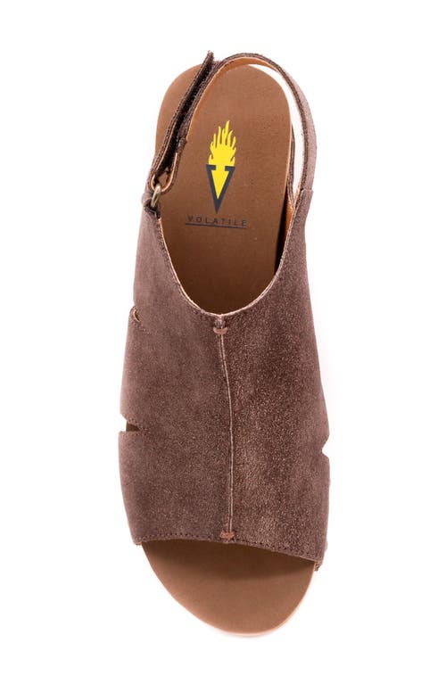 Volatile Montpelier Platform Wedge Sandal In Brown Metallic