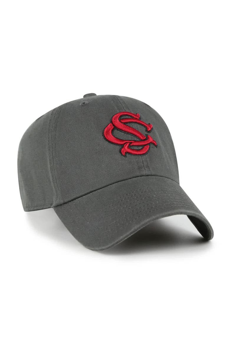 Men's '47 Charcoal South Carolina Gamecocks Clean Up Adjustable Hat, Alternate, color, Charcoal