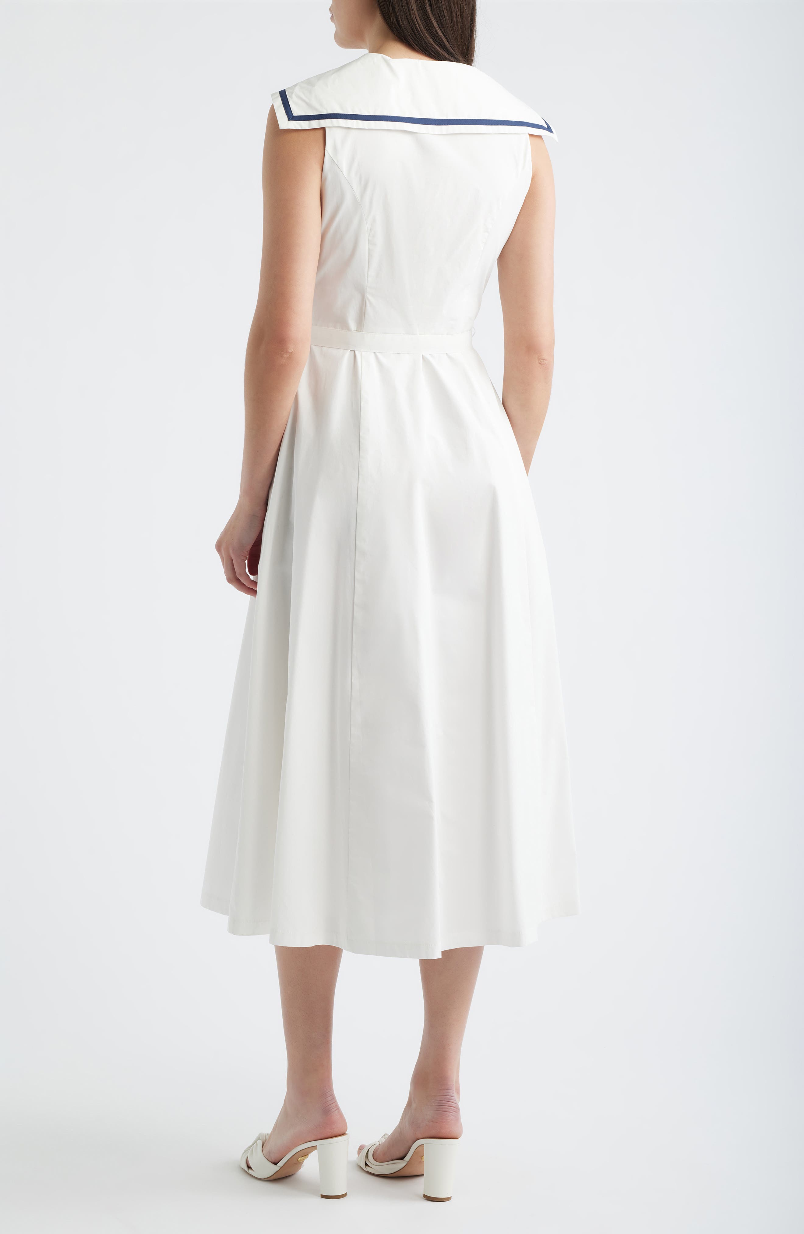 Sailor Collar Cotton Midi Dress (Women) | Nordstrom