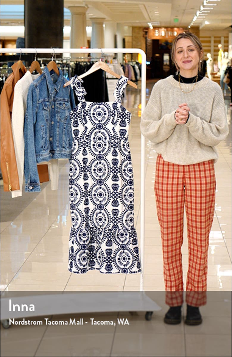 Layla Embroidered Cotton Midi Dress, sales video thumbnail