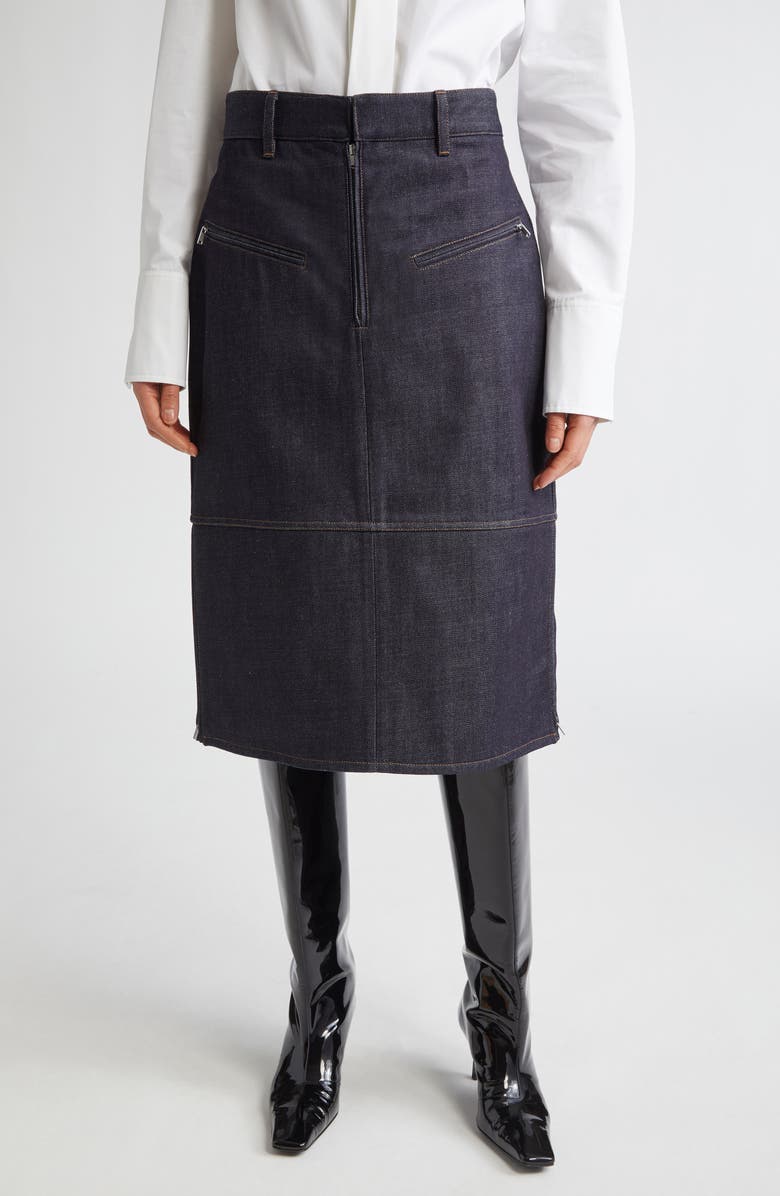 Jil Sander High Waist Denim Skirt, Main, color, 