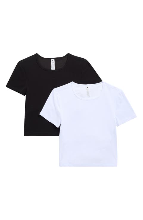 2-Pack Tara Heavenly Rib Crop T-Shirts