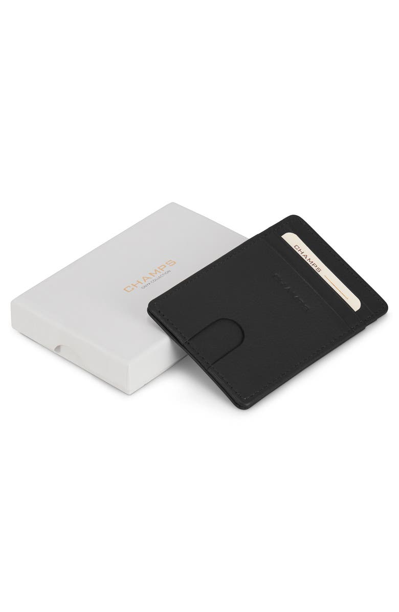 CHAMPS Leather Access RFID Card Case, Alternate, color, Black