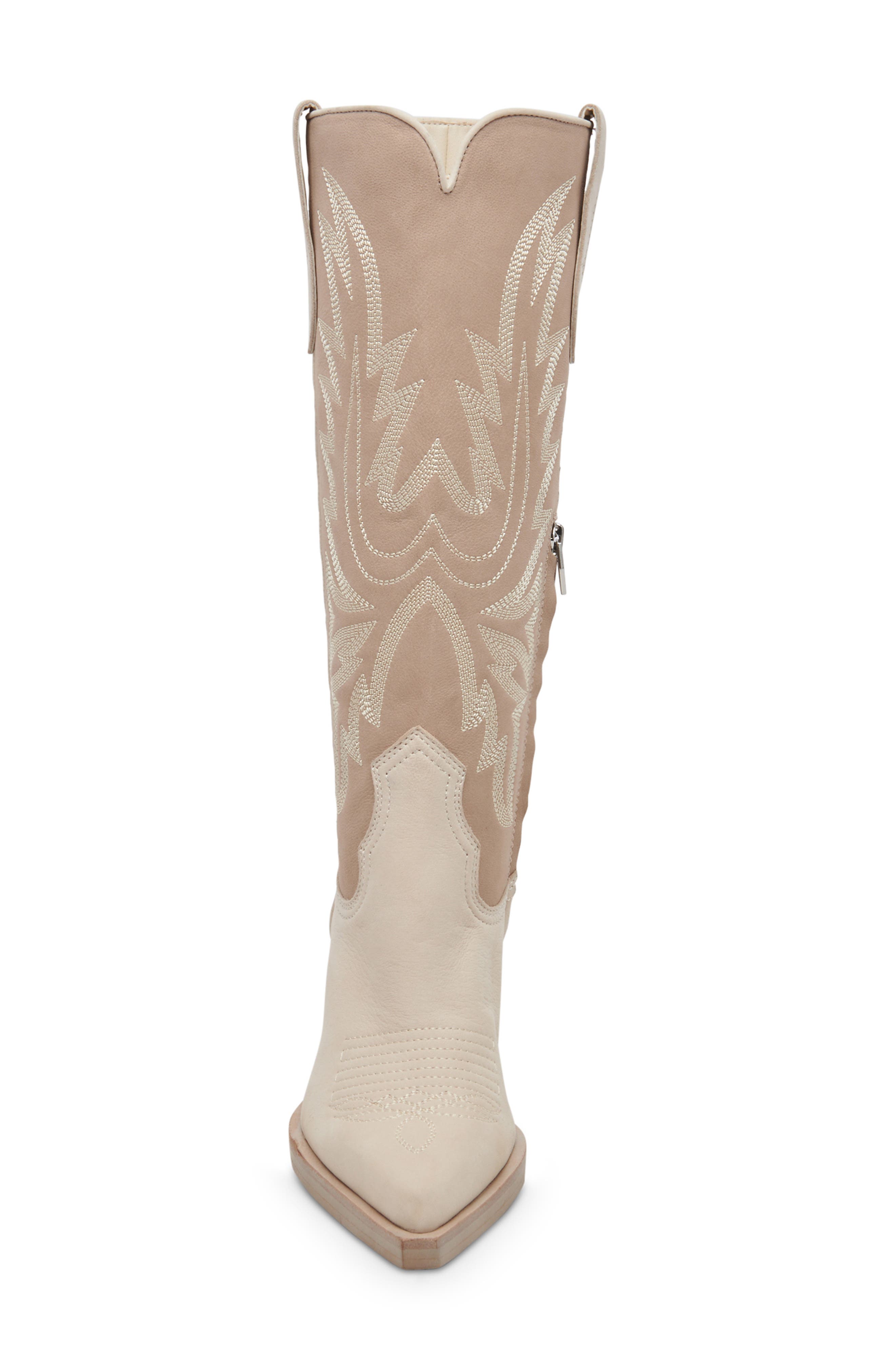 Blanch Knee High Western Boot, Alternate, color, TAUPE MULTI NUBUCK