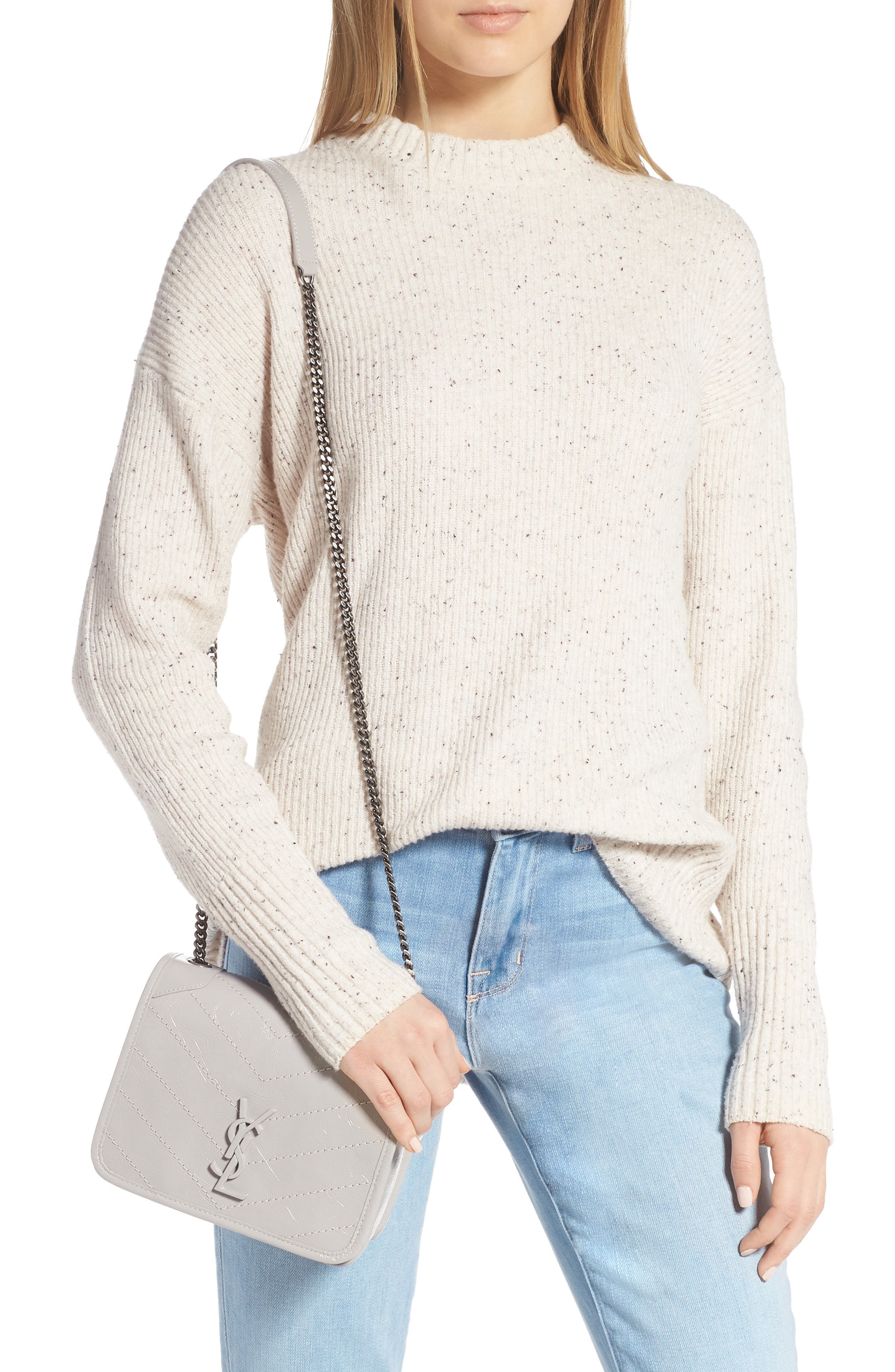 Saint Laurent Niki Leather Crossbody Bag, Alternate, color, 