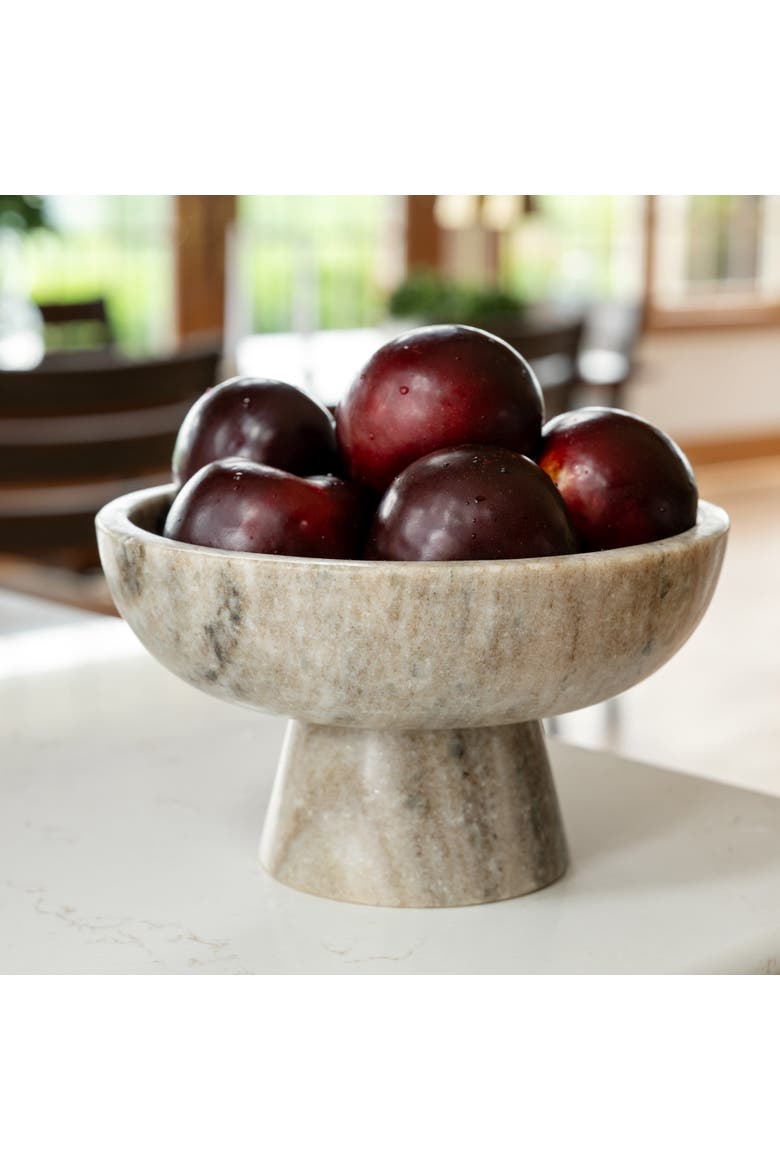 Haran Morchana Marble Pedestal Bowl, Alternate, color, Natural