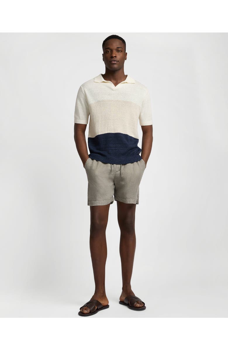 Onia Silk Linen Short Sleeve Johnny Polo, Alternate, color, Melange