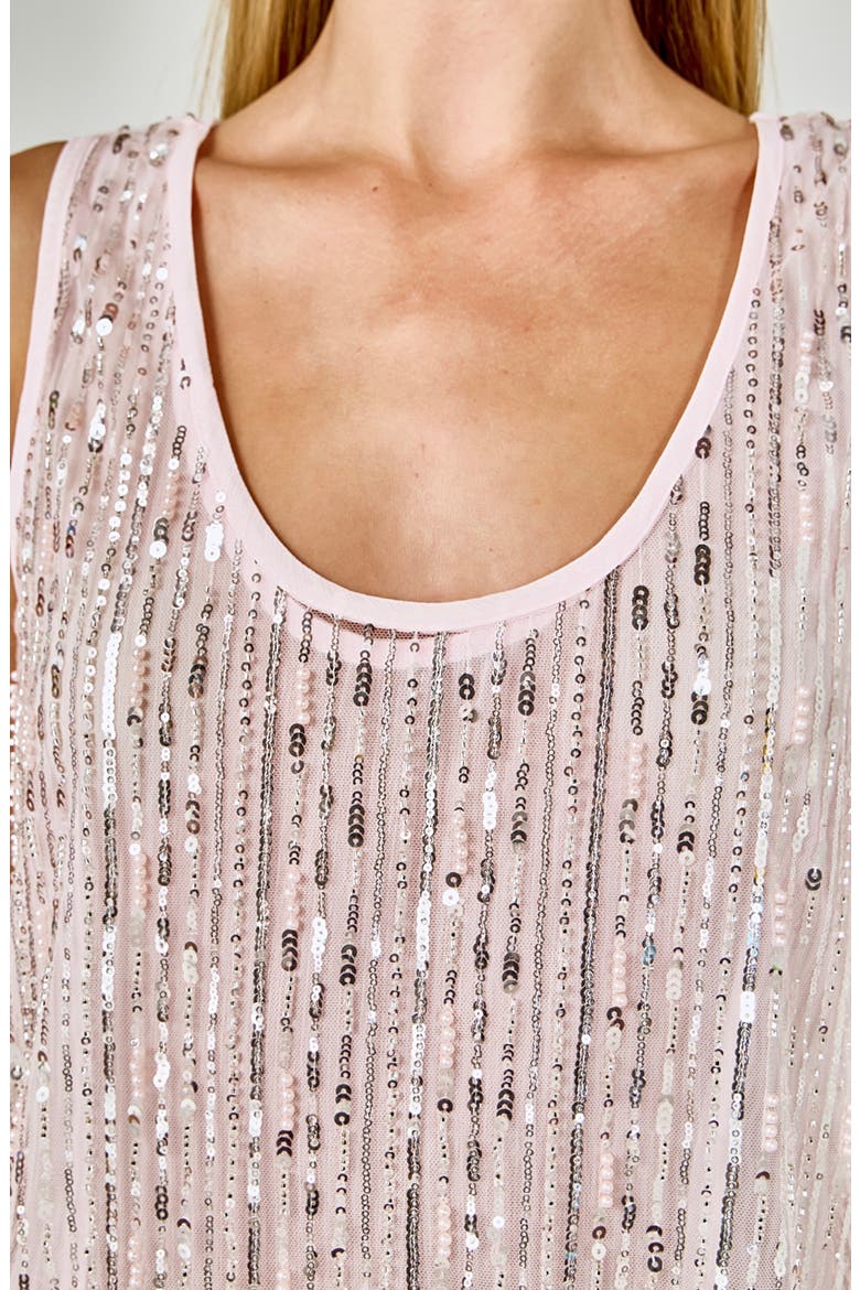 Sequin Chiffon Maxi Dress, Alternate, color, LIGHT PINK