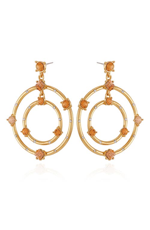 Vince Camuto Crystal Circular Drop Earrings In Goldtone Orange