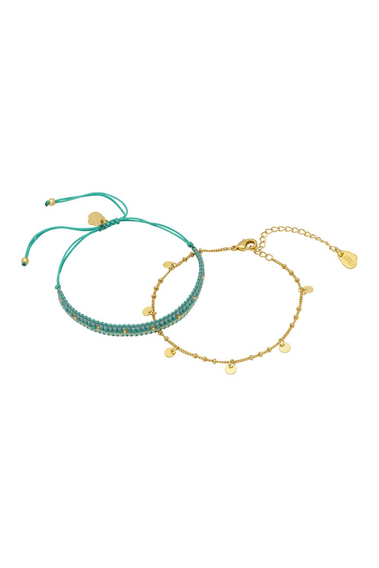 Set of 2 Bracelets, Alternate, color, GOLD
