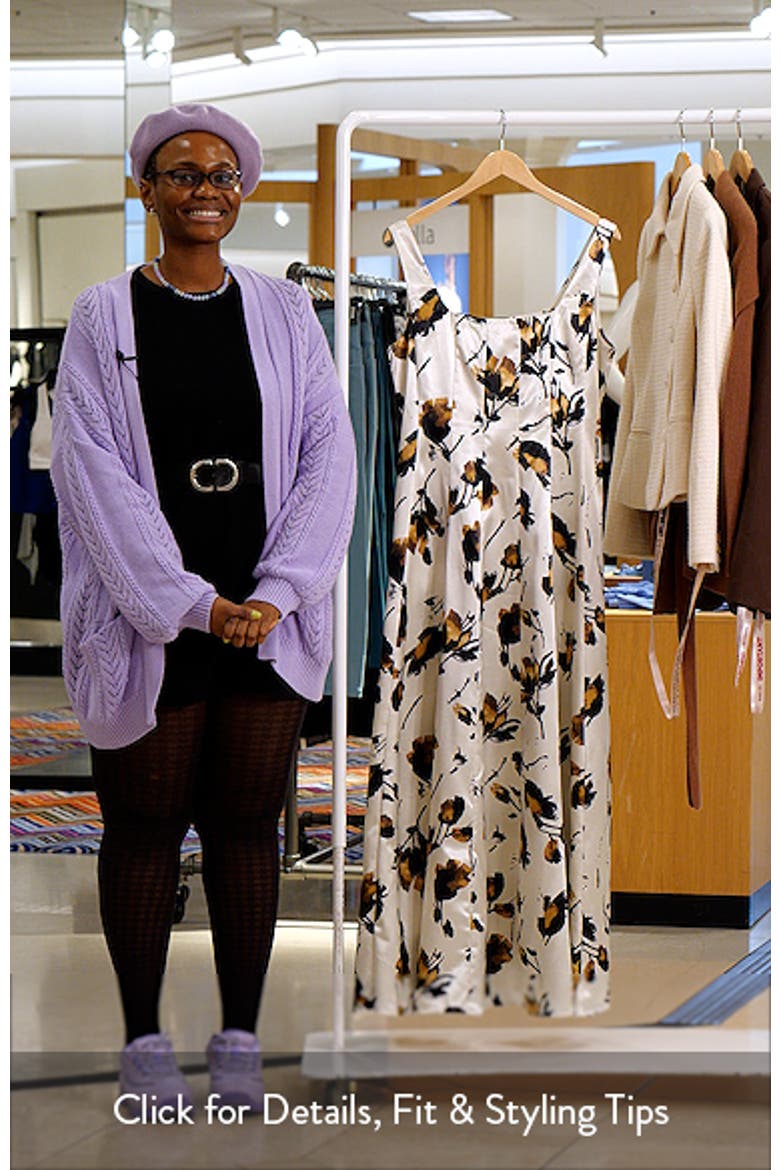 Floral Print Satin Maxi Dress video