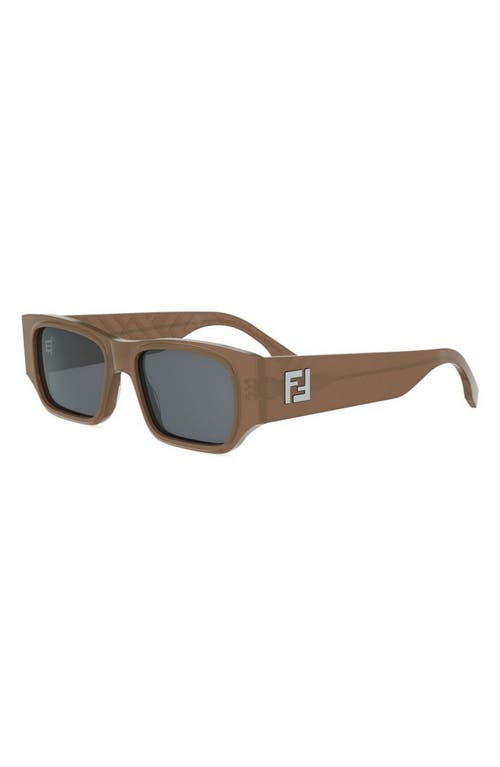 Fendi Ff Squared 54mm Rectangular Sunglasses In Brown