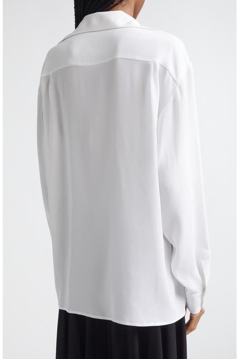 Silk Georgette Button-Up Shirt, Alternate, color, OPTIC WHITE 100