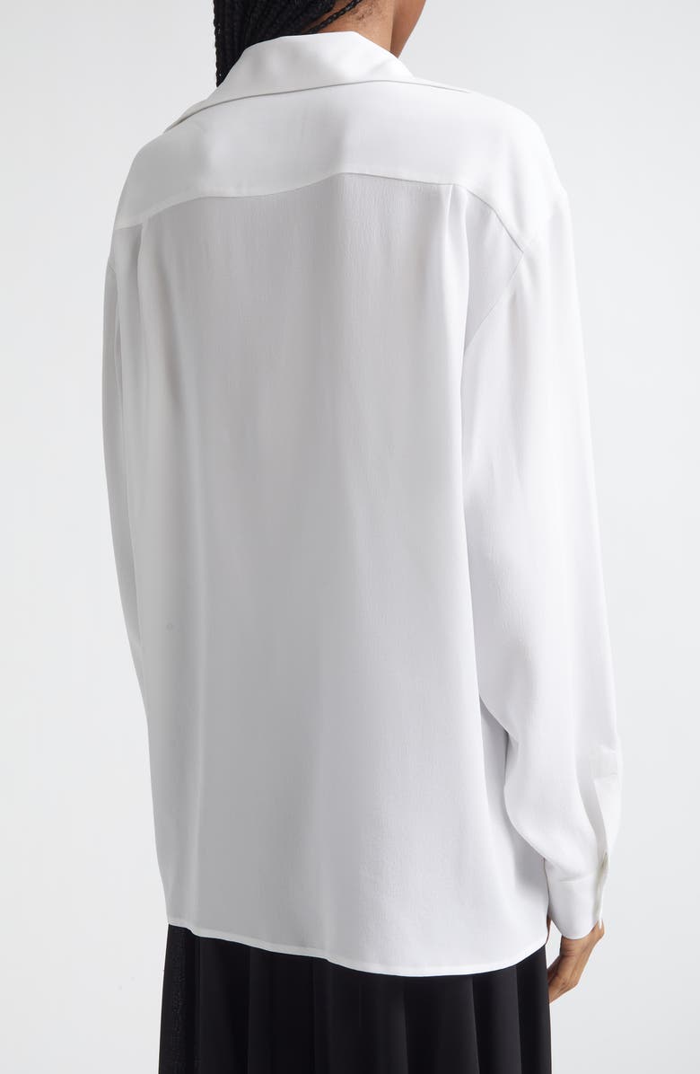 Michael Kors Collection Silk Georgette Button-Up Shirt, Alternate, color, Optic White 100