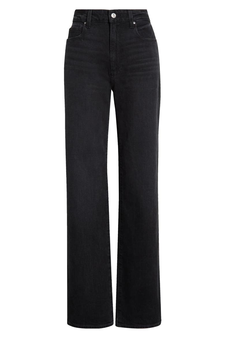 Stevie High Waist Ankle Straight Leg Jeans, Alternate, color, BLACK VOID
