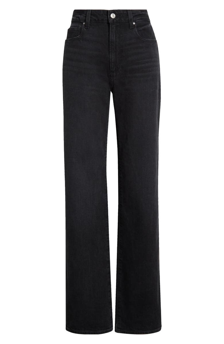 PAIGE Stevie High Waist Ankle Straight Leg Jeans, Alternate, color, Black Void