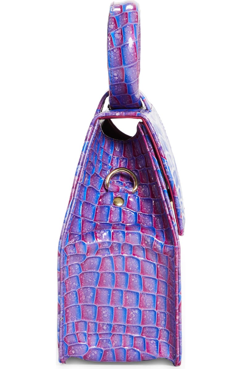 Anima Iris Zuri Croc Embossed Leather Top Handle Bag, Alternate, color,
