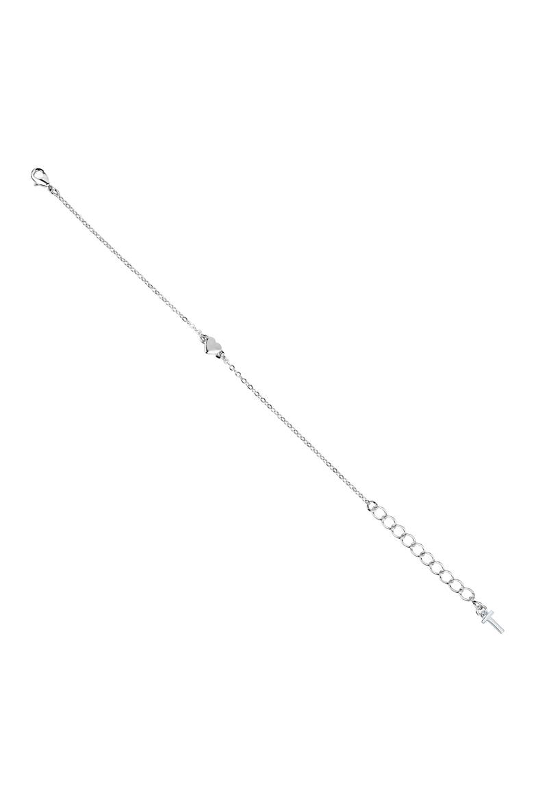 Harsaa Tiny Heart Bracelet, Alternate, color, SILVER TONE