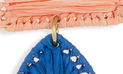 Panacea Raffia Linear Drop Earrings In Blue Multi