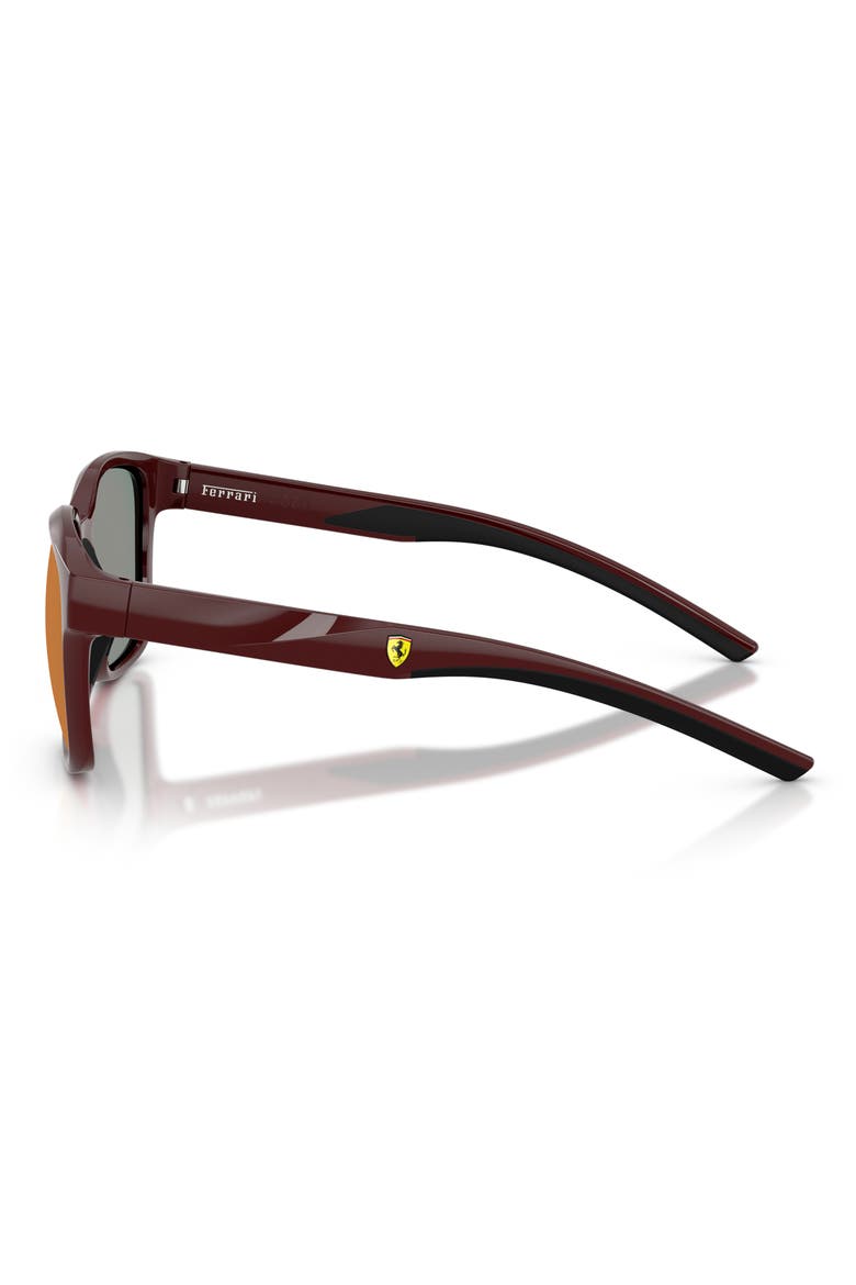 56mm Square Sunglasses, Alternate, color, RED BORDEAUX / RED MIRROR