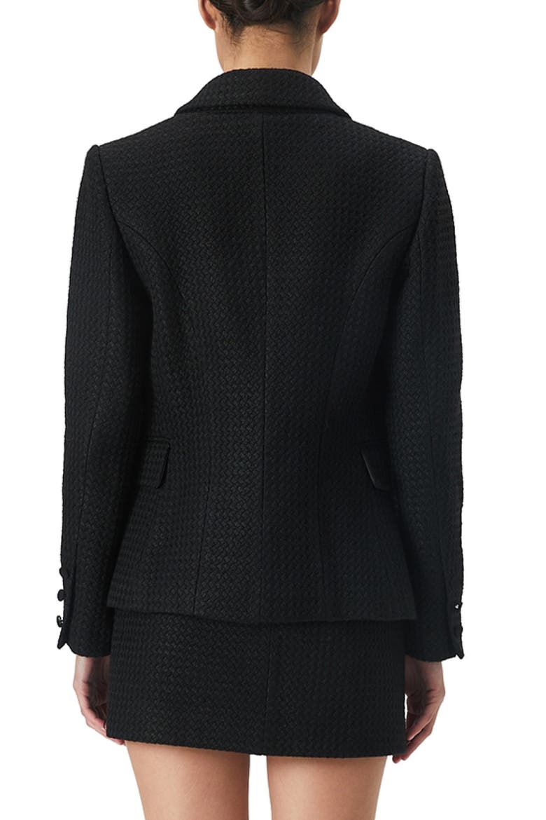 Double Breasted Bouclé Blazer, Alternate, color, BLACK
